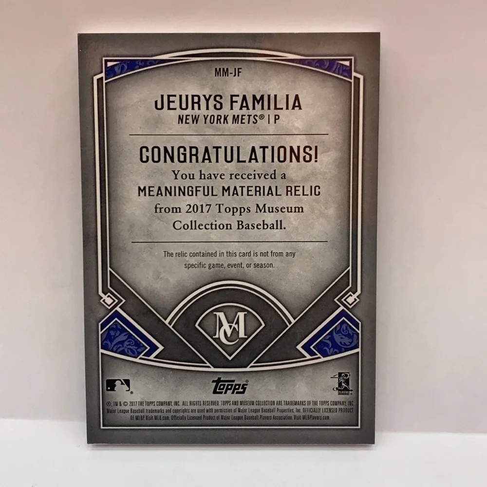 2017 Topps Meaningful Material Juerys Familia Mets 27/50 MM-JF (MISC3)